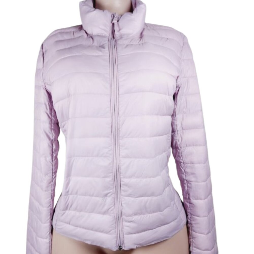 Old Navy Active Women's Lilac Long-Sleeve Full-Zip Quilted Puffer Jacket Size M